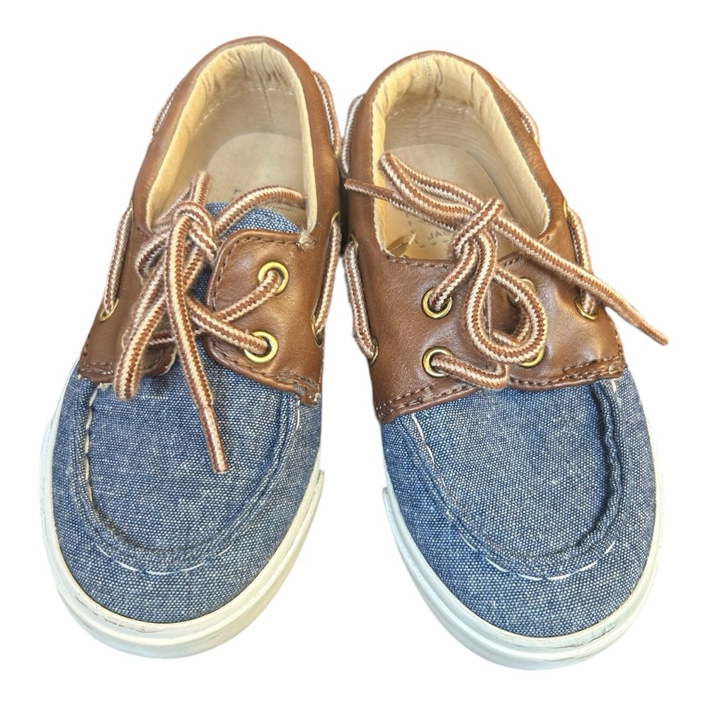 Janie and Jack Brown and Blue Moccasins